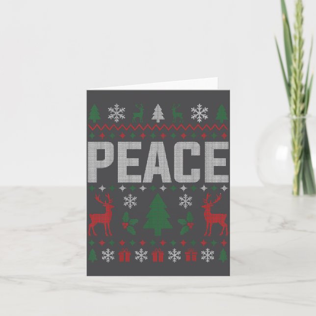 Carte Peace I Come In Peace Couple Matching Ugly Christm (Devant)