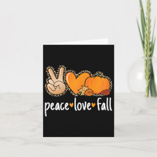 Carte Peace Love Automne Citrouille Automne Thanksgiving