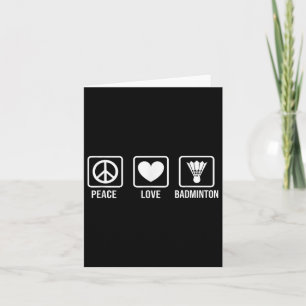 Carte Peace Love Badminton Joueur Badminton Shuttle Spor