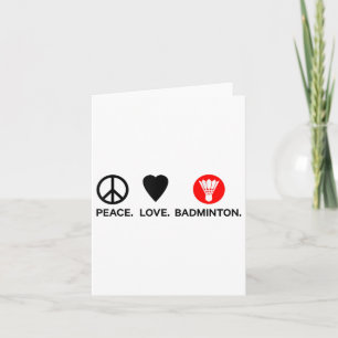 Carte Peace Love Badminton Joueur Badminton Shuttle Spor