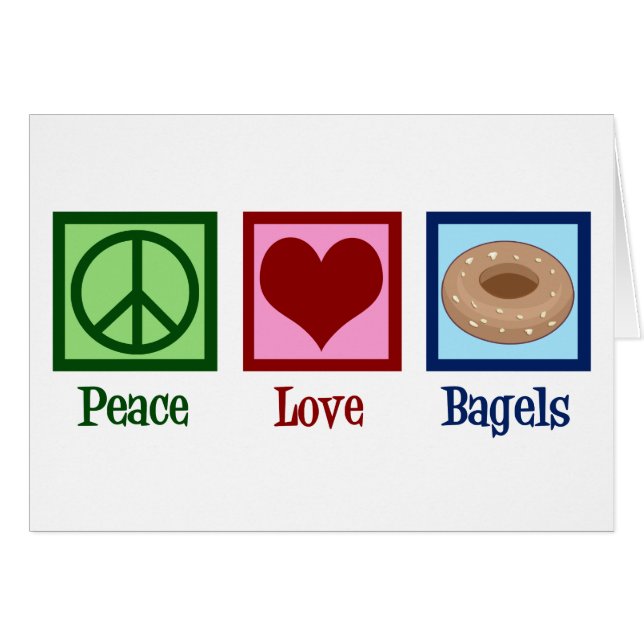Carte Peace Love Bagels (Devant horizontal)