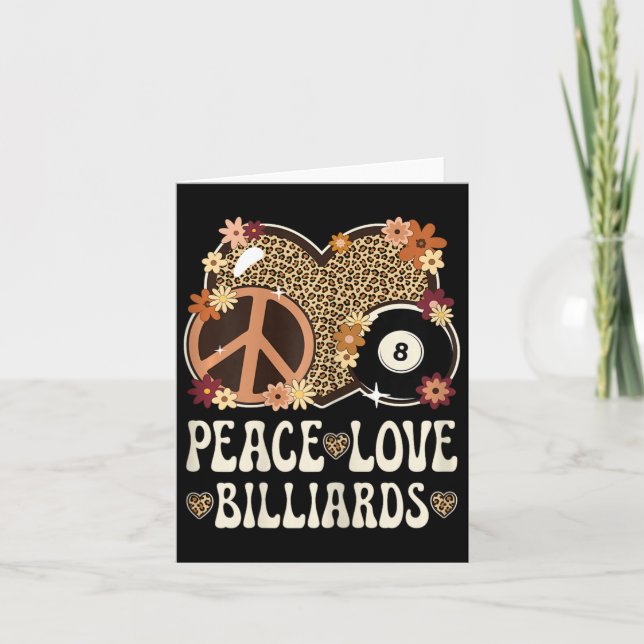 Carte Peace Love Billiards Lover Empreinte de léopard Gi (Devant)