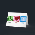 Carte Peace Love Chèvres<br><div class="desc">Un joli signe de paix vert,  un coeur rouge et un adorable cadeau de chèvre pour un fermier ou une personne qui aime les animaux de ferme.</div>