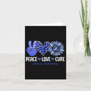 Carte Peace Love Cure Ataxia Awareness Mois Blue Sunflo