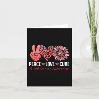 Carte Peace Love Cure Blood Cancer Awareness Red Sunflow