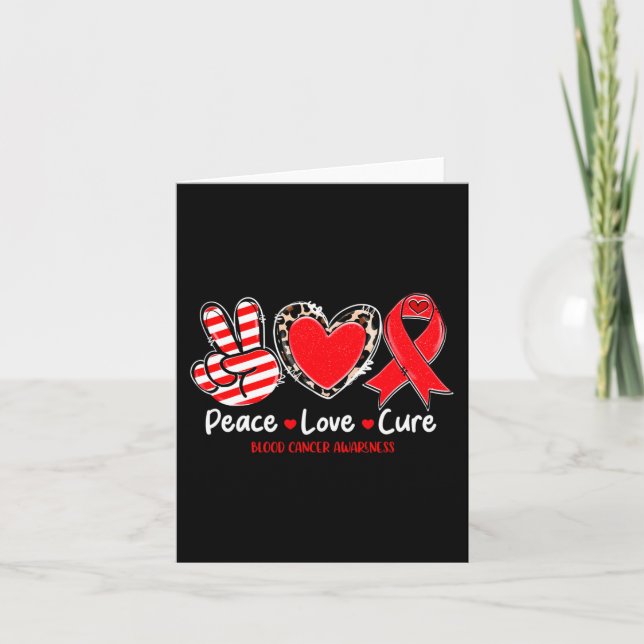 Carte Peace Love Cure Blood Cancer Awareness Support 1 (Devant)