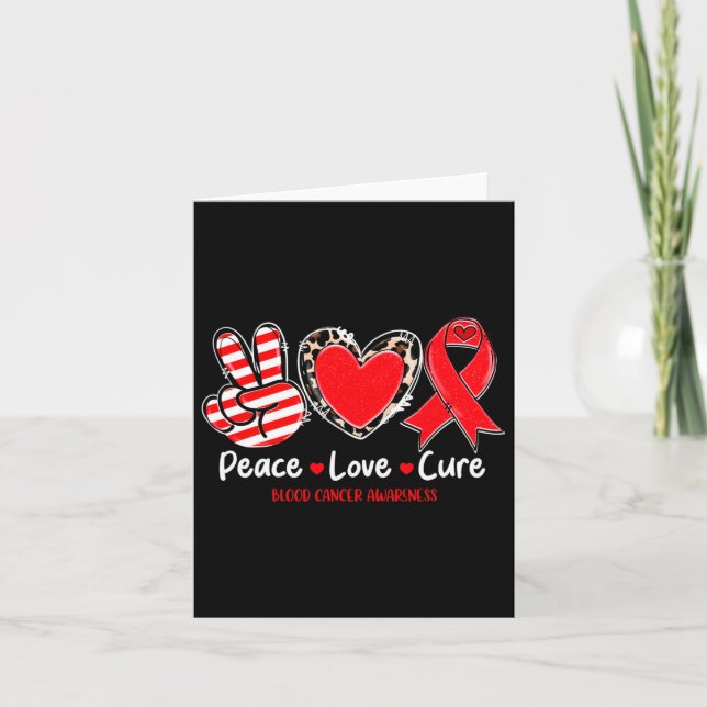 Carte Peace Love Cure Blood Cancer Awareness Support 1 (Devant)