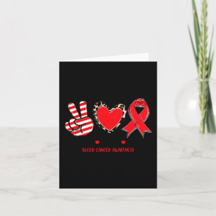 Carte Peace Love Cure Blood Cancer Sensibilisation T-S