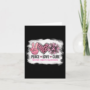 Carte Peace Love Cure Braille Cancer Awareness Pink Ribb