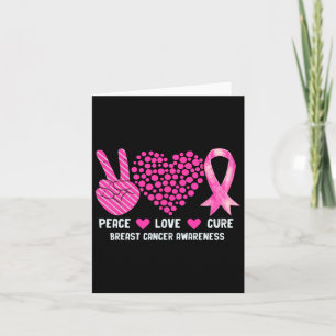 Carte Peace Love Cure Braille Cancer Awareness Pink Ribb