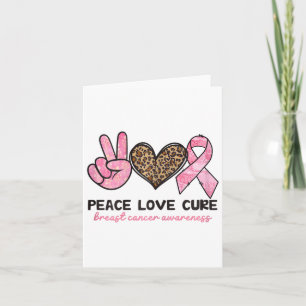 Carte Peace Love Cure Braille Cancer Awareness Pink Ribb