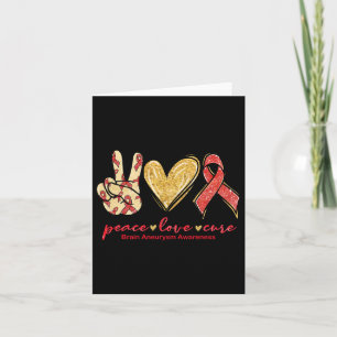 Carte Peace Love Cure Burgundy Ribbon Cerveau Aneurysm A