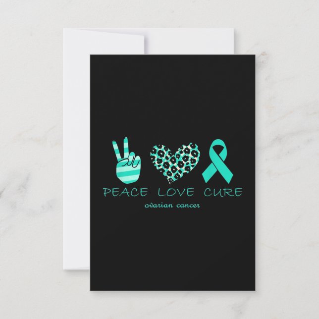 Carte Peace Love Cure Cancer de l'ovaire (Devant)