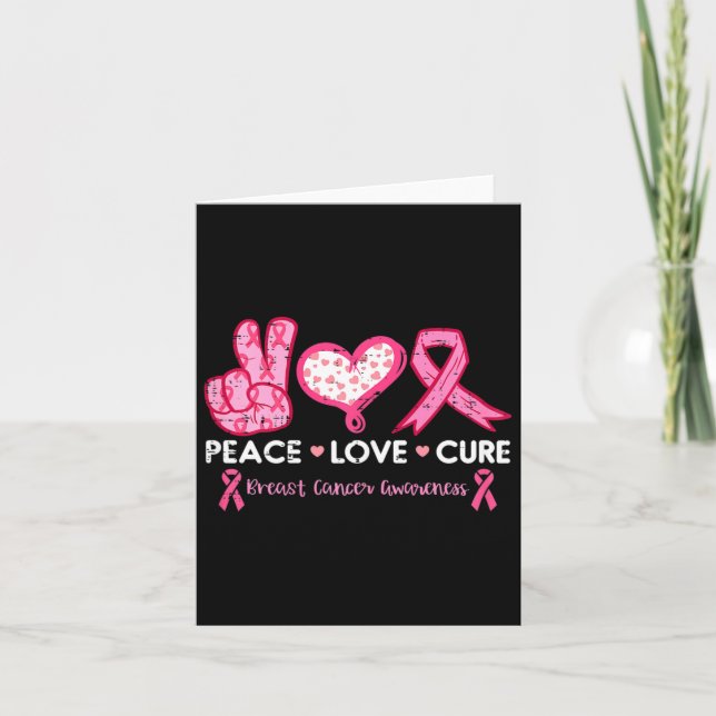 Carte Peace Love Cure Cancer du sein Lutte Surv (Devant)