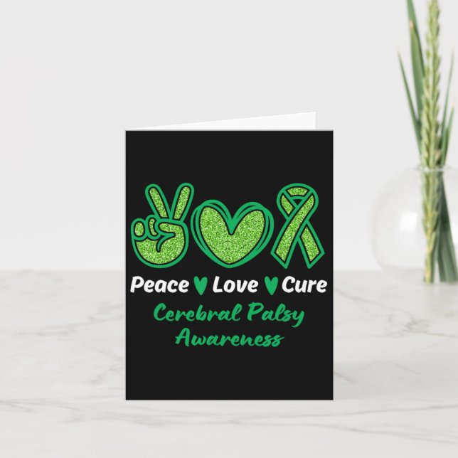 Carte Peace Love Cure Cérébral Sensibilisation Pesée Ver (Devant)