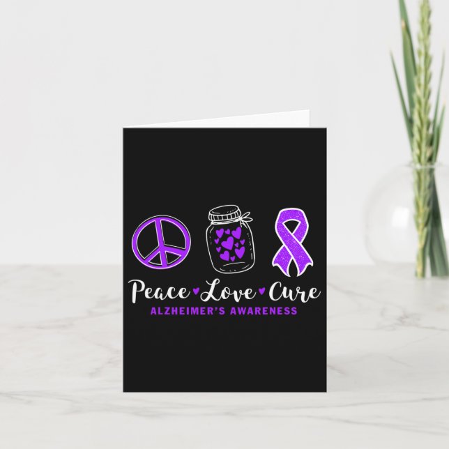 Carte Peace Love Cure For Heimerheimer S Warrior Tee Hei (Devant)