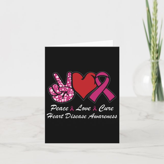 Carte Peace Love Cure Heart Disease Awareness Chd Suppor (Devant)