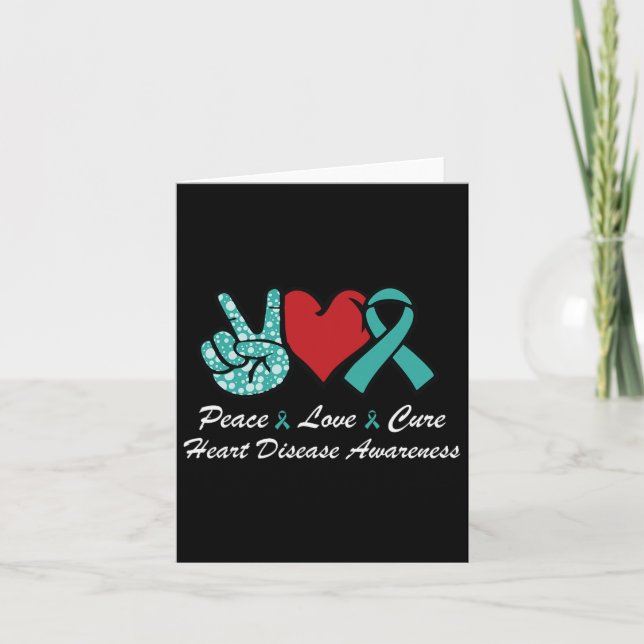 Carte Peace Love Cure Heart Disease Awareness Chd Suppor (Devant)