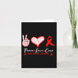 Carte Peace Love Cure Heart Disease Awareness Red Heart