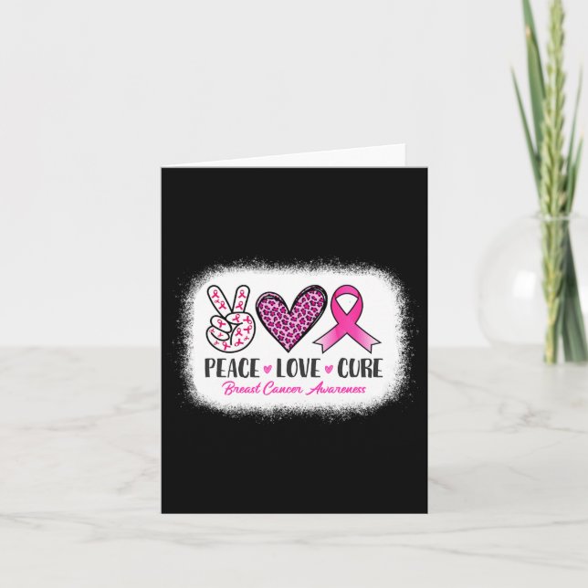 Carte Peace Love Cure Leopard Sensibilisation au cancer  (Devant)