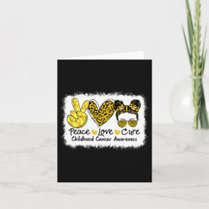 Carte Peace Love Cure Messy Bun Enfance Cancer Award