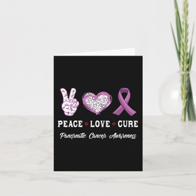 Carte Peace Love cure Pancreatic cancer aware (Devant)