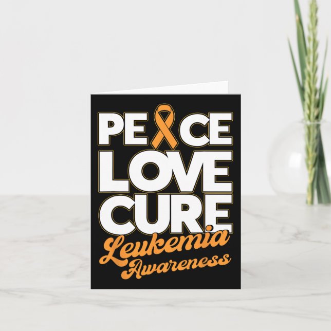 Carte Peace Love Cure Support Leukemia Sensibilisation R (Devant)