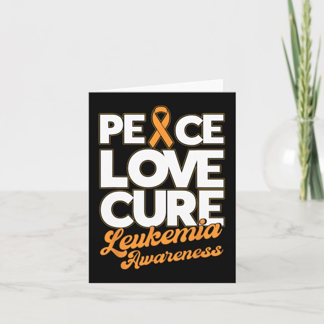 Carte Peace Love Cure Support Leukemia Sensibilisation R (Devant)