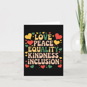 Carte Peace Love Diversity Inclusion Black History Mois