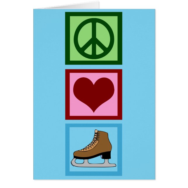 Carte Peace Love Figure Patinage (Devant)