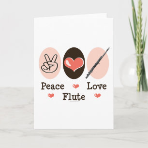 Carte Peace Love Flute Greeting Card