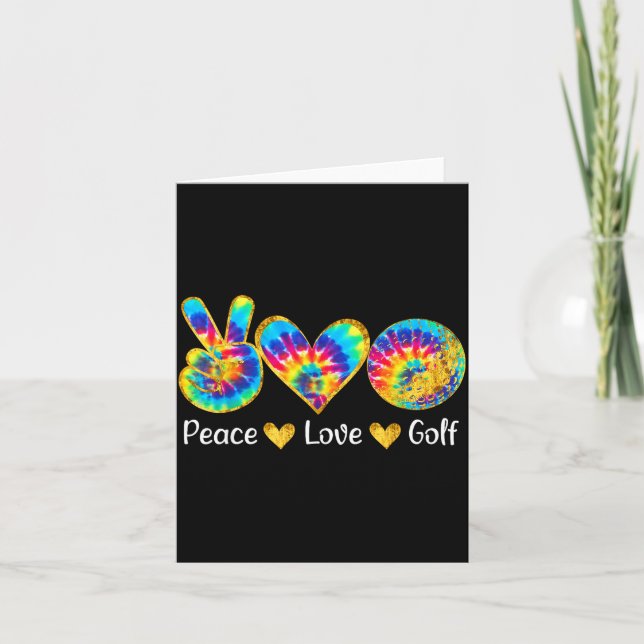 Carte Peace Love Golf Funny Tie Dye Golf Lovers  (Devant)