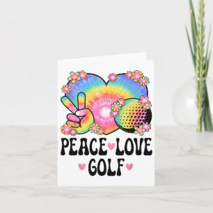 Carte Peace Love Golf Lover 60s les années 70 Hippie Out