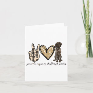 Carte Peace Love Gsp Allemand Pointer Pointer Dog Log