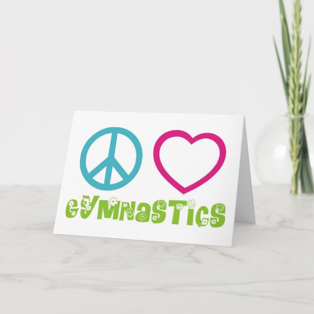 Carte Peace Love Gymnastique (Devant)