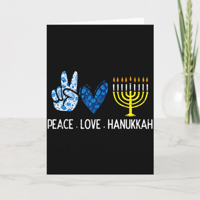 Carte Peace Love Hanukkah Retro Chanukah Jewish Men Wome (Devant)