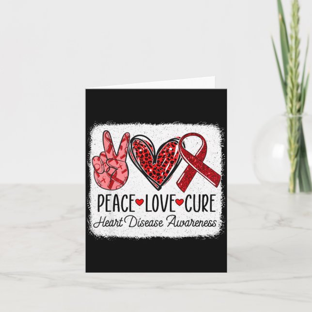 Carte Peace Love Heart Disease Awareness Chd Suprt Wear  (Devant)