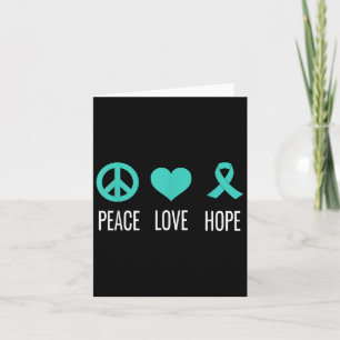 Carte Peace Love Hope Cancer de l'ovaire Sensibilisation
