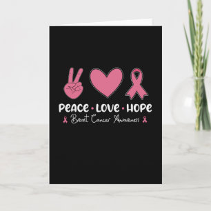 Carte Peace Love Hope Cancer du sein Sensibilisation Sur