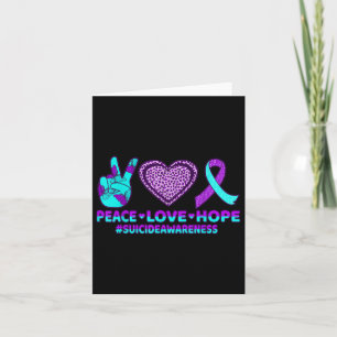 Carte Peace Love Hope Happy Prévention Suicide Sensibili