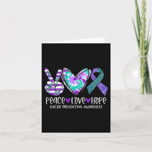 Carte Peace Love Hope Prévention du suicide Cravate D