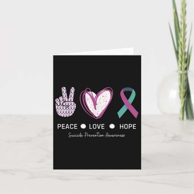 Carte Peace Love Hope Suicide Prevention 2024 (Devant)