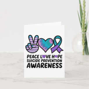 Carte Peace Love Hope Suicide Prevention Tie Dye Sensien