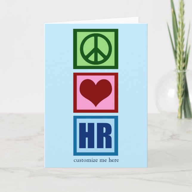 Carte Peace Love HR Ressources humaines personnalisées B (Devant)