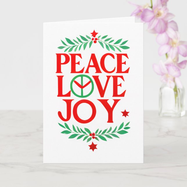 Carte Peace Love Joy Noël Festive Holiday (Orchidée)