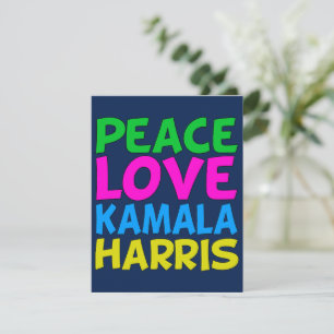Carte Peace Love Kamala Harris