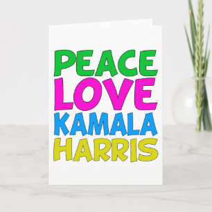 Carte Peace Love Kamala Harris Cute Card