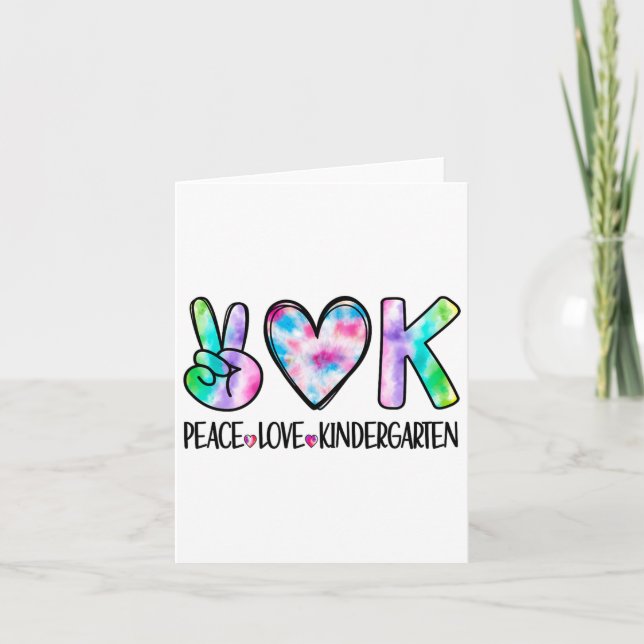 Carte Peace Love Kindergarten Premier Jour De L'École Éq (Devant)