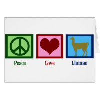 Carte Peace Love Llamas