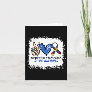 Carte Peace Love Ribbon Sensibilisation sur l'autisme Ac